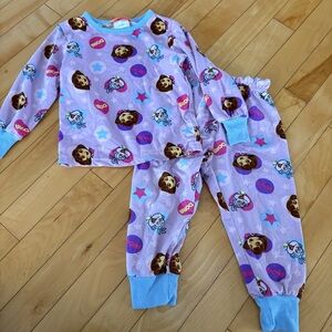 Dora the Explorer Size 2T Nickelodeon Long Sleeve Pyjamas Set y2K purple